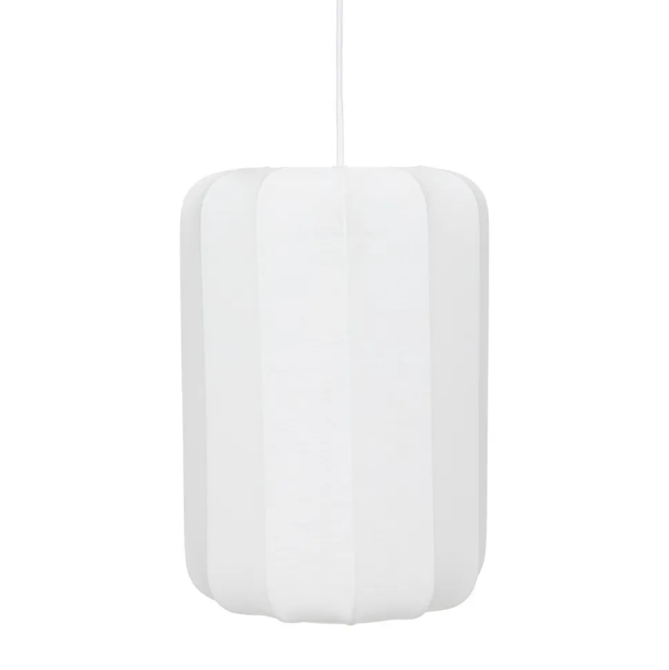 Lampa wisząca Tobie biała z bawełny mała