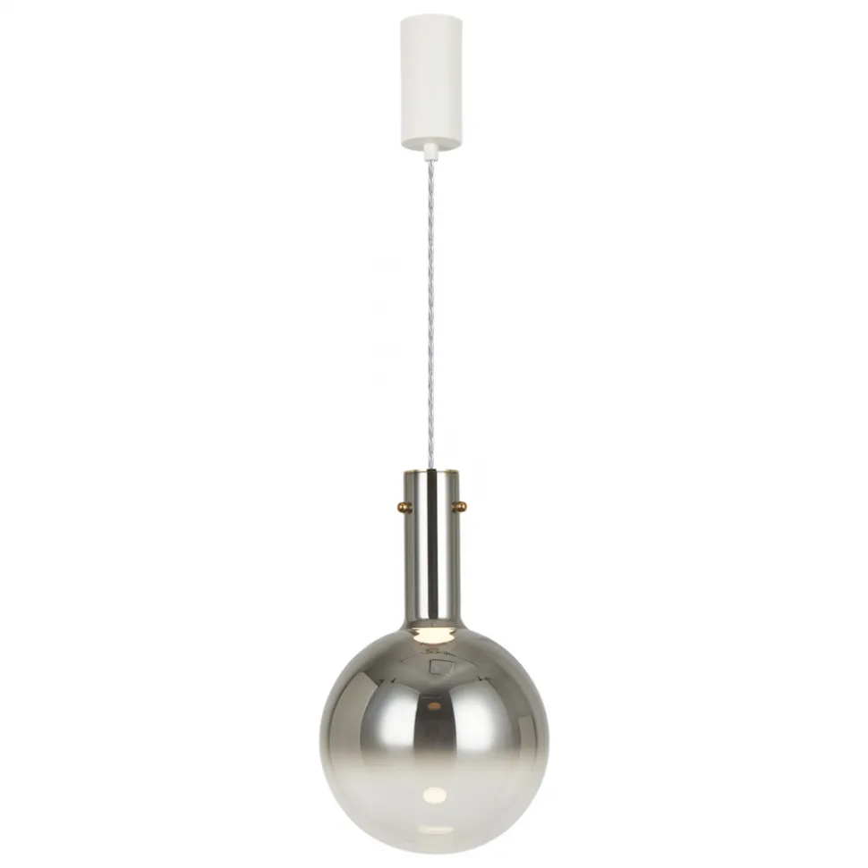 Lampa Wisząca TORONTO Biały Srebrny Szklany Klosz 1xGU10 25cm
