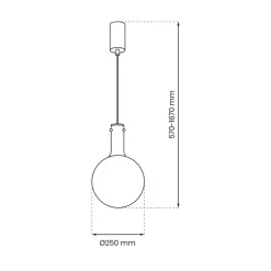 Lampa Wisząca TORONTO Biały Srebrny Szklany Klosz 1xGU10 25cm