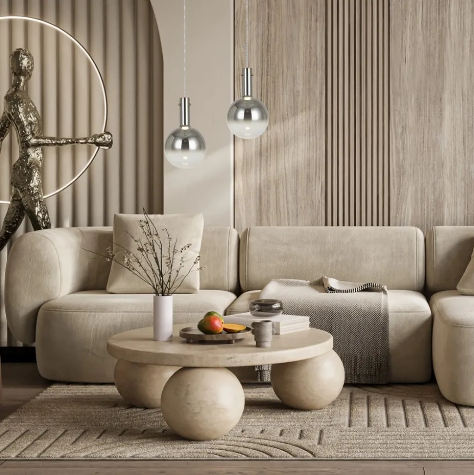 Lampa Wisząca TORONTO Biały Srebrny Szklany Klosz 1xGU10 25cm