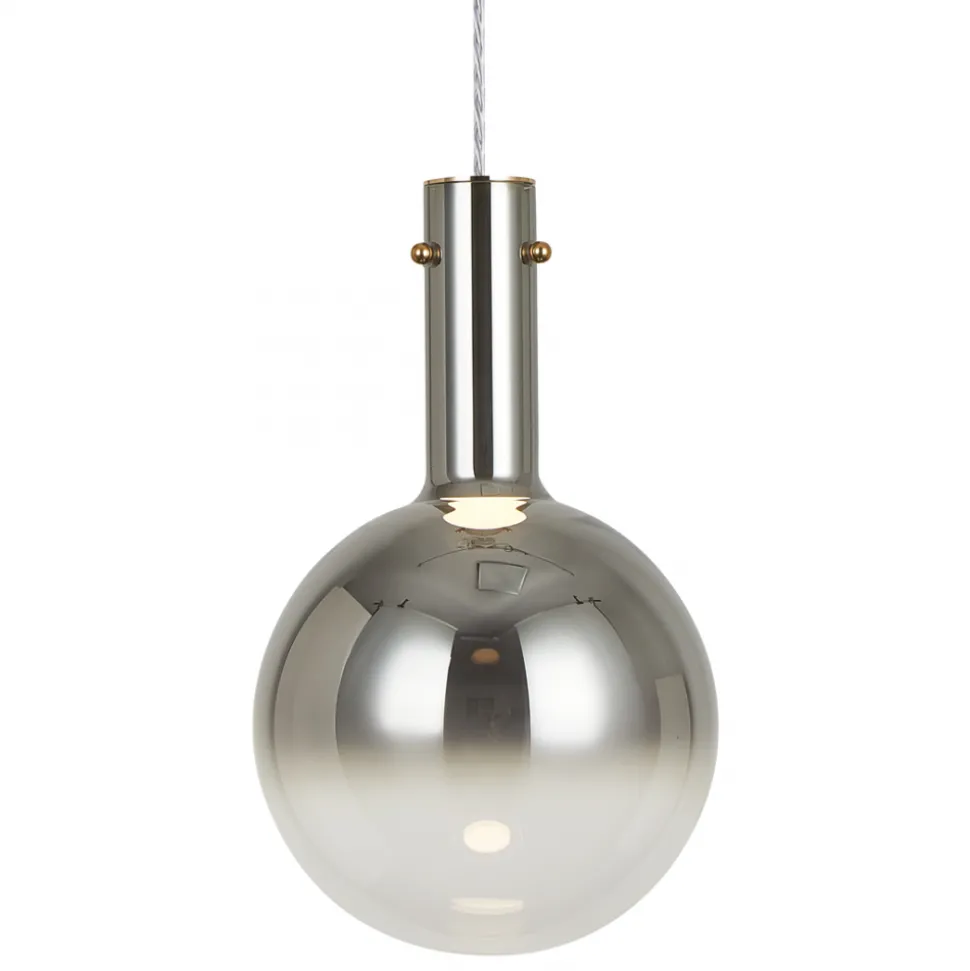 Lampa Wisząca TORONTO Biały Srebrny Szklany Klosz 1xGU10 25cm