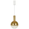 Lampa Wisząca TORONTO Biały Złoty Szklany Klosz 1xGU10 25cm