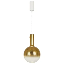 Lampa Wisząca TORONTO Biały Złoty Szklany Klosz 1xGU10 25cm