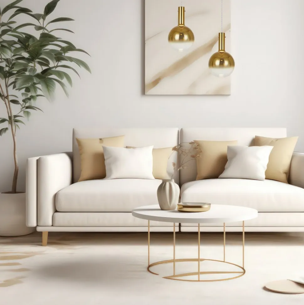 Lampa Wisząca TORONTO Biały Złoty Szklany Klosz 1xGU10 25cm