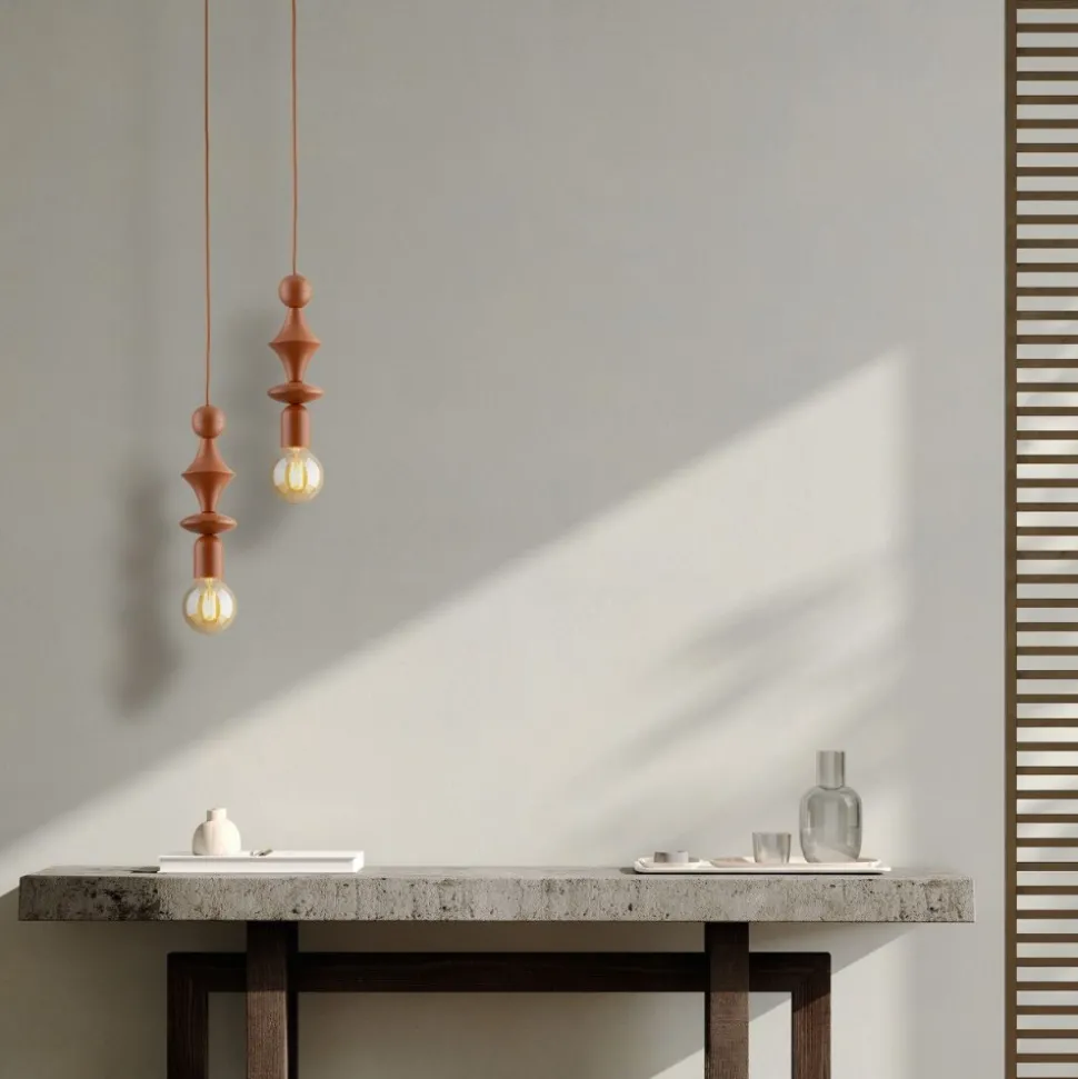 Lampa wisząca TOWER ceglasta 1xE27