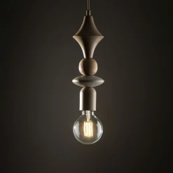 Lampa wisząca TOWER WOOD sabia beżowa 1xE27