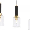 Lampa Wisząca TULUZA Czarny Złoty Szklane Klosze 3xE27