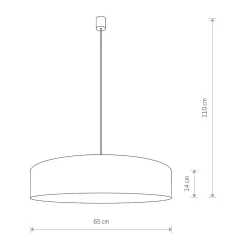 Lampa Wisząca TURDA Biały Szary Abażur 3xE27 65cm