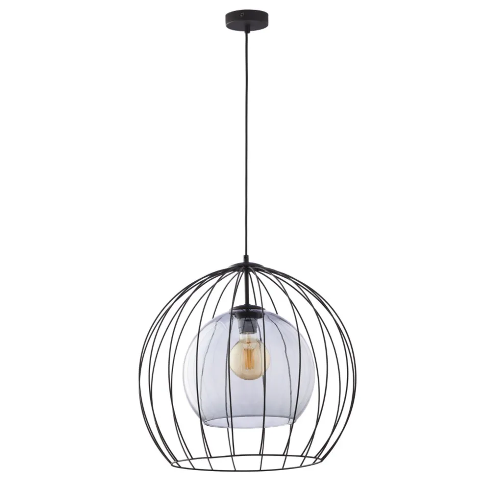 Lampa Wisząca UNIVERSO Czarny Szklany Klosz 1xE27 50cm