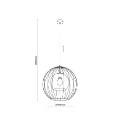 Lampa Wisząca UNIVERSO Czarny Szklany Klosz 1xE27 50cm