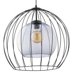 Lampa Wisząca UNIVERSO Czarny Szklany Klosz 1xE27 50cm