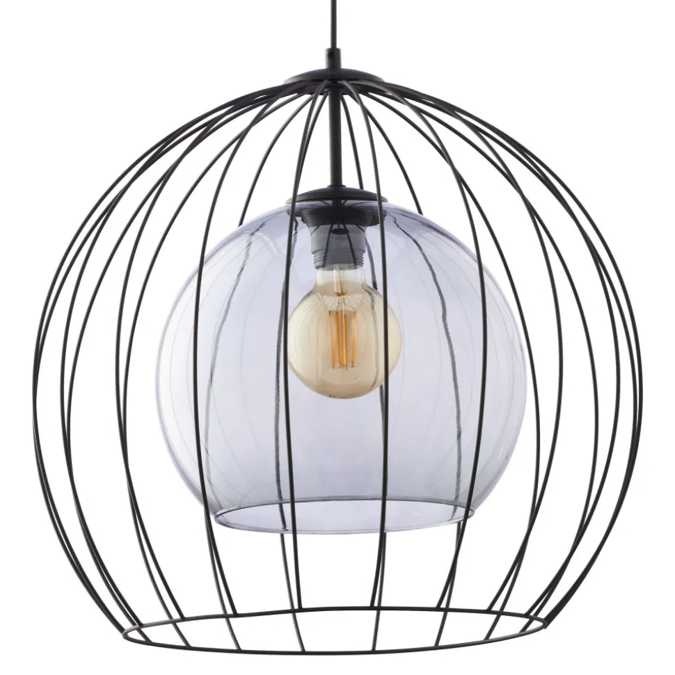 Lampa Wisząca UNIVERSO Czarny Szklany Klosz 1xE27 50cm