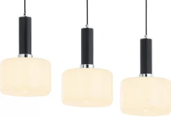 Lampa Wisząca VANES Srebrny Bursztynowy Szklane Klosze 3xE27