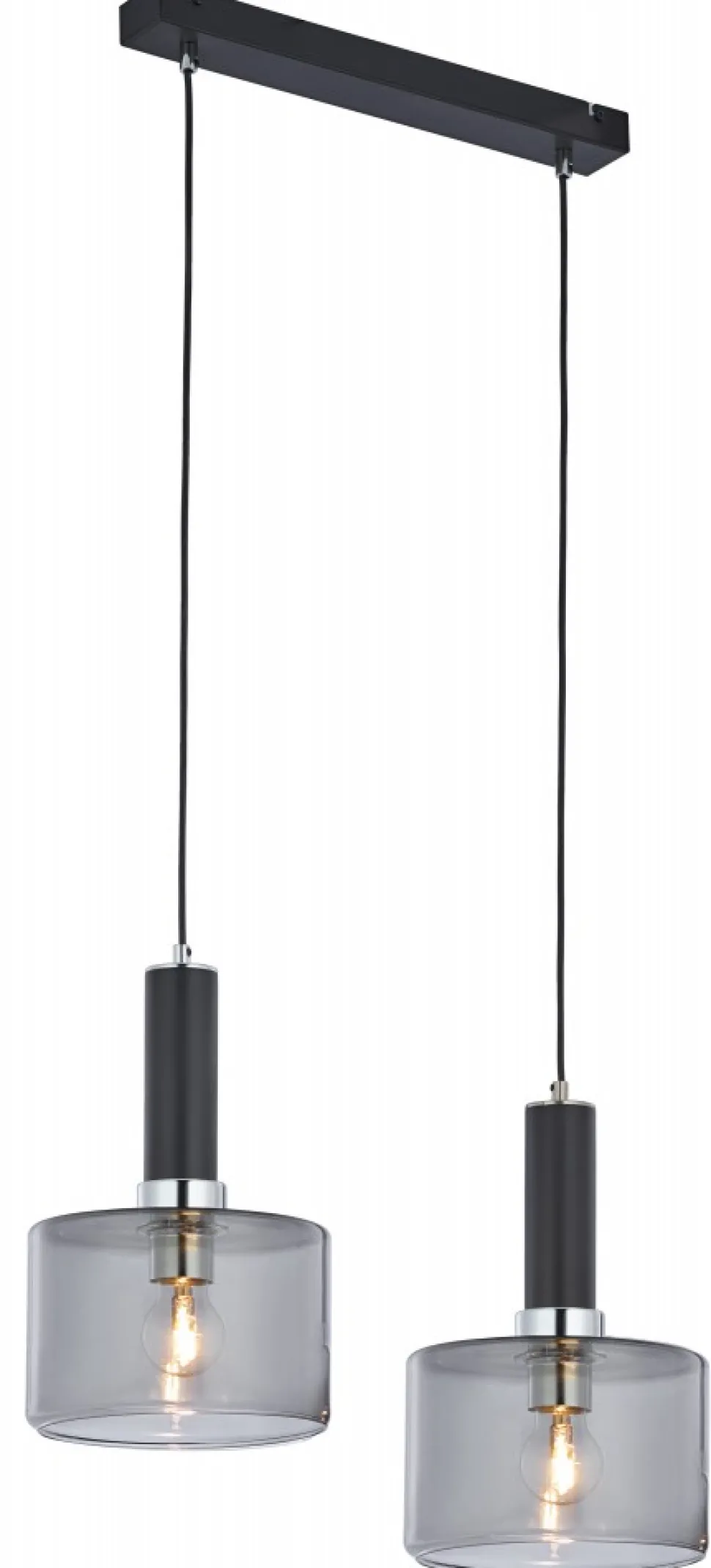 Lampa Wisząca VANES Srebrny Dymiony Szklane Klosze 2xE27