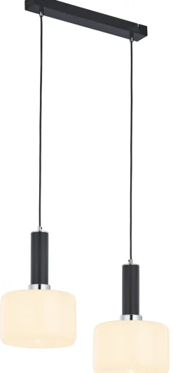 Lampa Wisząca VANES Srebrny Bursztynowy Szklane Klosze 2xE27