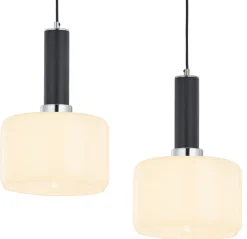 Lampa Wisząca VANES Srebrny Bursztynowy Szklane Klosze 2xE27