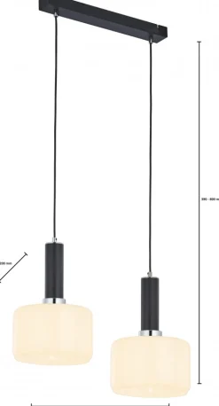 Lampa Wisząca VANES Srebrny Bursztynowy Szklane Klosze 2xE27