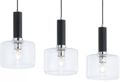Lampa Wisząca VANES Srebrny Transparentny Szklane Klosze 3xE27