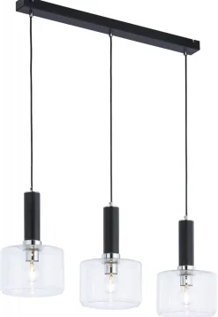 Lampa Wisząca VANES Srebrny Transparentny Szklane Klosze 3xE27