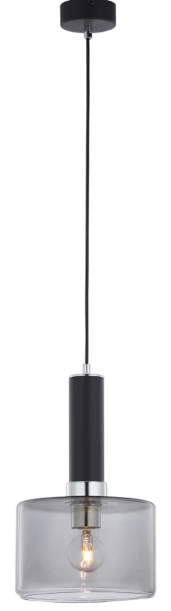 Lampa Wisząca VANES Srebrny Dymiony Szklany Klosz 1xE27 20 cm