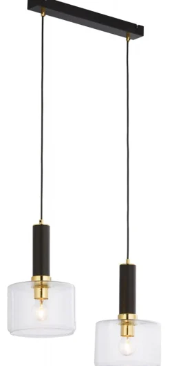 Lampa Wisząca VANES Złoty Transparentny Szklane Klosze 2xE27