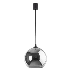 Lampa Wisząca VENEZIA Grafitowy Szklany Klosz 1xE27 30cm