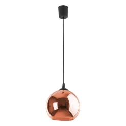 Lampa Wisząca VENEZIA Miedziany Szklany Klosz 1xE27 25cm