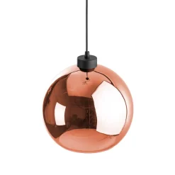 Lampa Wisząca VENEZIA Miedziany Szklany Klosz 1xE27 25cm