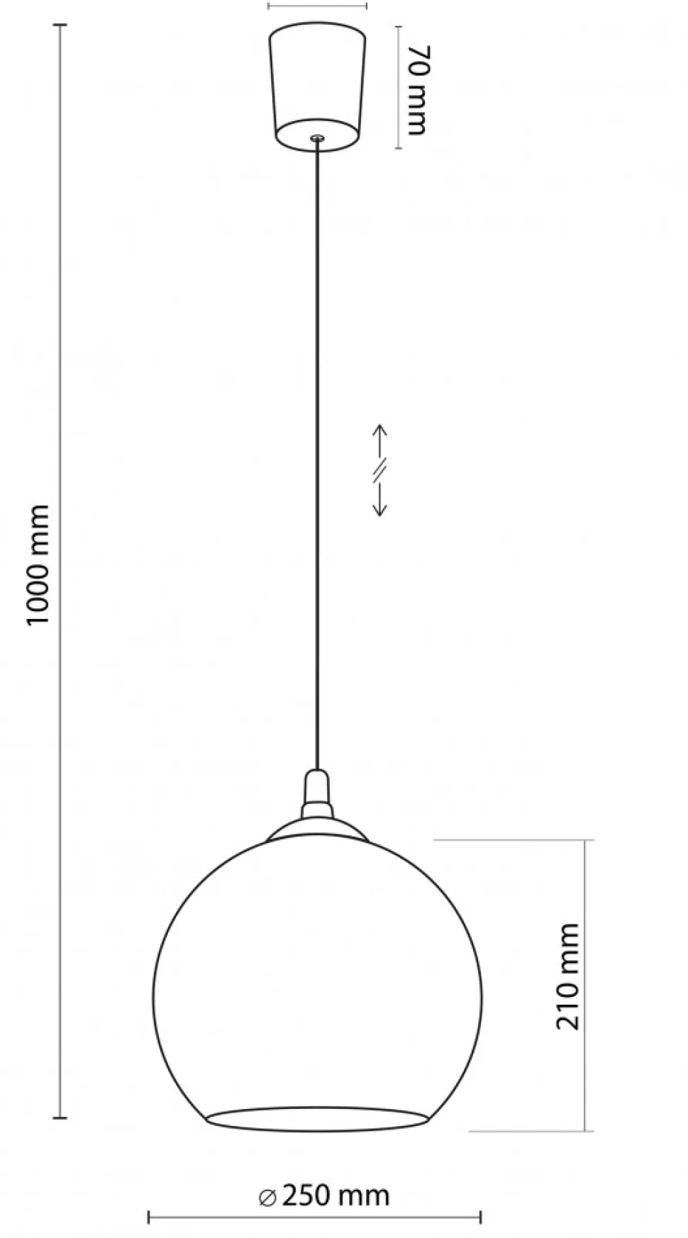Lampa Wisząca VENEZIA Miedziany Szklany Klosz 1xE27 25cm