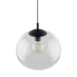 Lampa Wisząca VIBE Czarny Transparentny Szklany Klosz 1xE27 30cm