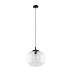 Lampa Wisząca VIBE Czarny Transparentny Szklany Klosz 1xE27 30cm