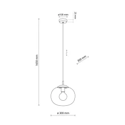 Lampa Wisząca VIBE Czarny Grafit Szklany Klosz 1xE27 30cm