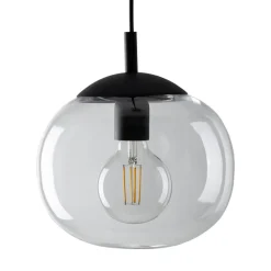 Lampa Wisząca VIBE Czarny Transparentny Szklany Klosz 1xE27 25cm