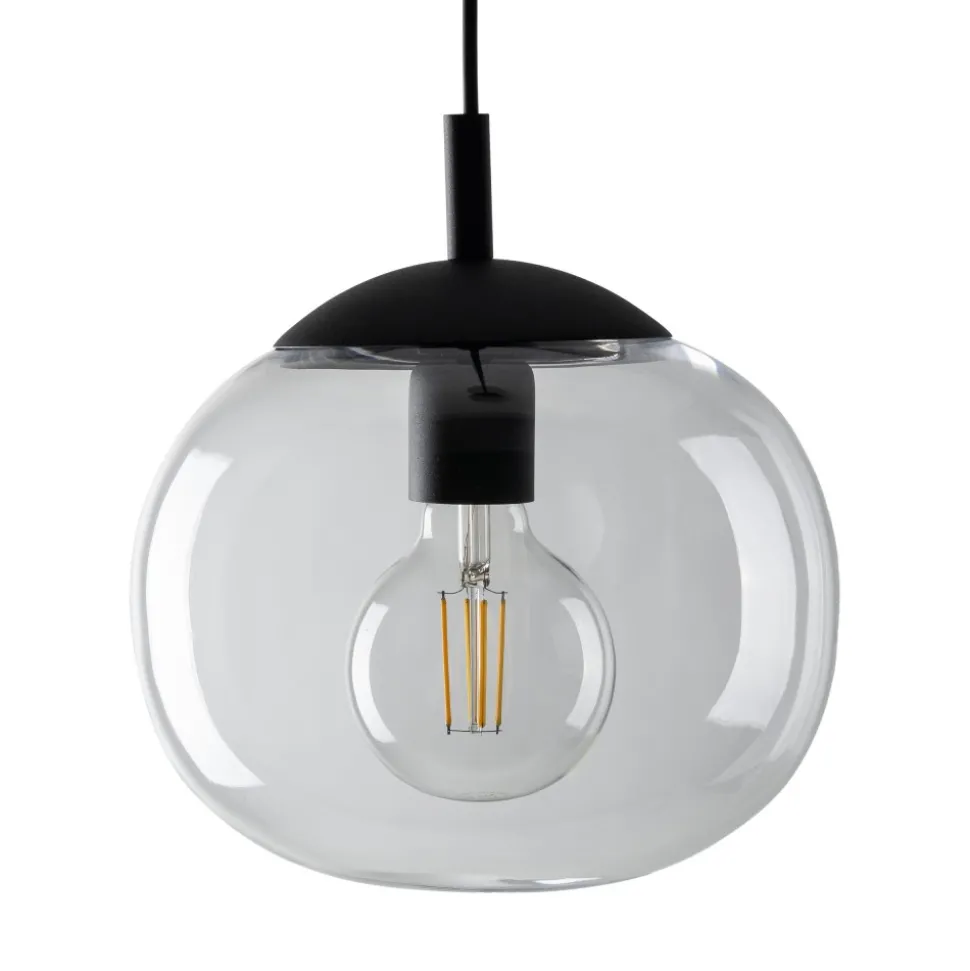 Lampa Wisząca VIBE Czarny Transparentny Szklany Klosz 1xE27 25cm
