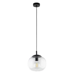 Lampa Wisząca VIBE Czarny Transparentny Szklany Klosz 1xE27 25cm