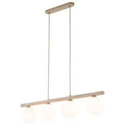 Lampa wisząca VIRLO beżowa klosz biały 4xE14