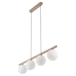Lampa wisząca VIRLO beżowa klosz biały 4xE14