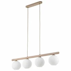Lampa wisząca VIRLO beżowa klosz biały 4xE14