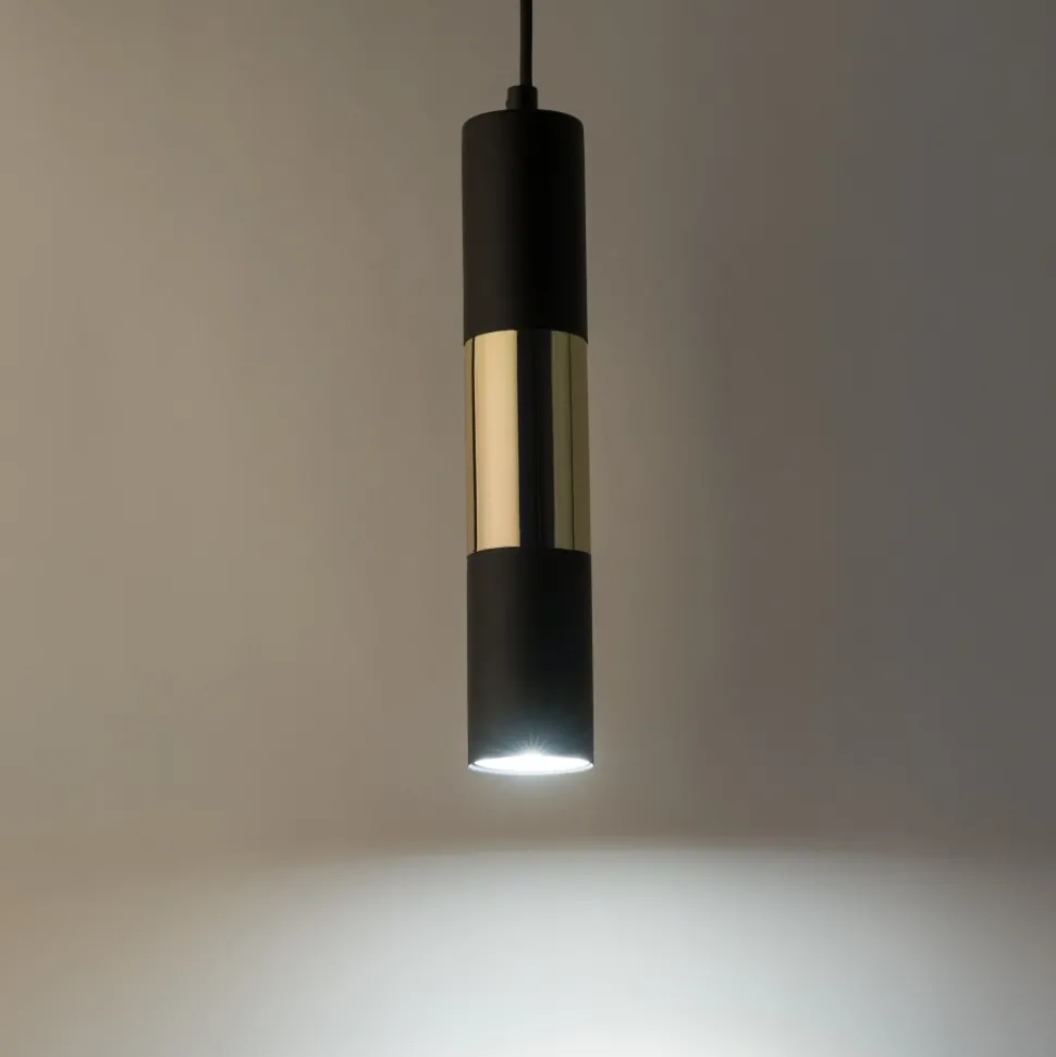 Lampa Wisząca VIVIENE Czarny Złoty 1xGU10