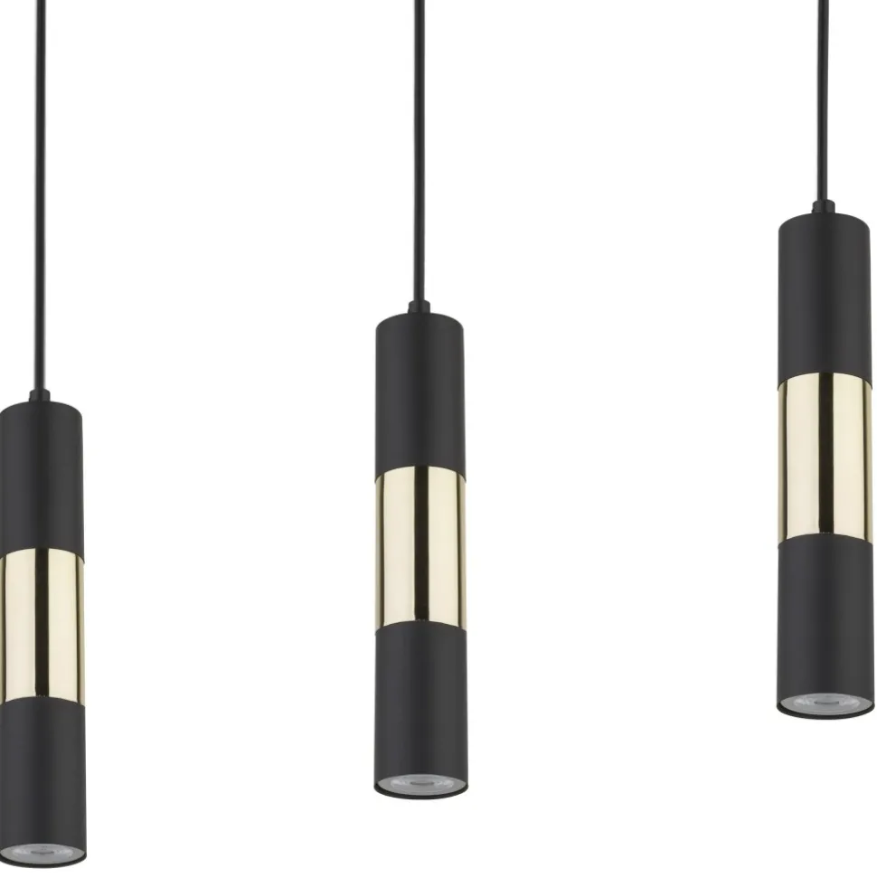 Lampa Wisząca VIVIENE Czarny Złoty 3xGU10