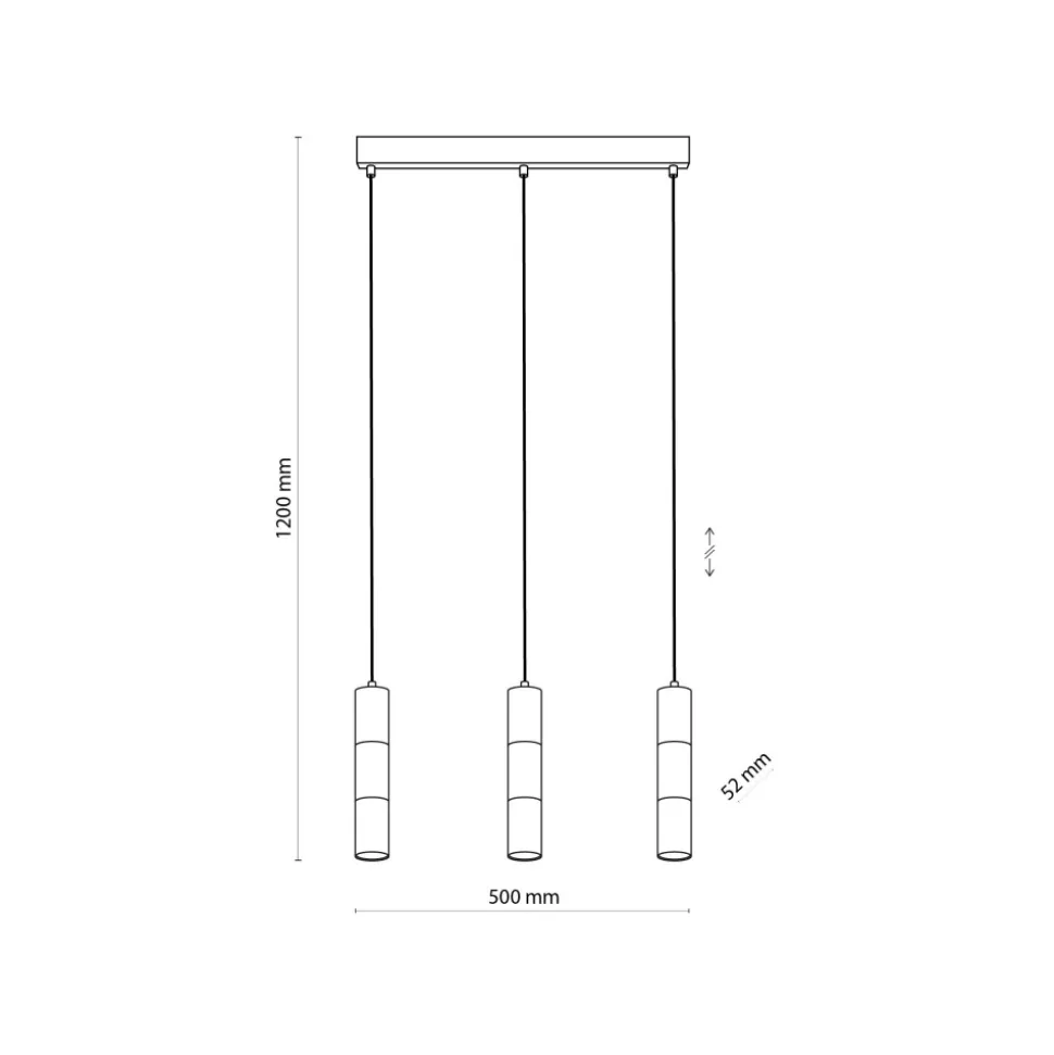 Lampa Wisząca VIVIENE Czarny Złoty 3xGU10