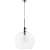 Lampa Wisząca VIX Srebrny Transparentny Szklany Klosz 1xE27 30 cm