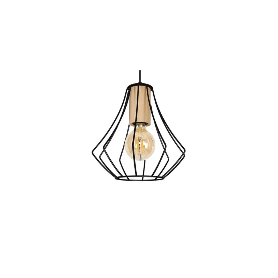 Lampa Wisząca WILL Czarny Złoty Metalowy Klosz 1xE27 24cm