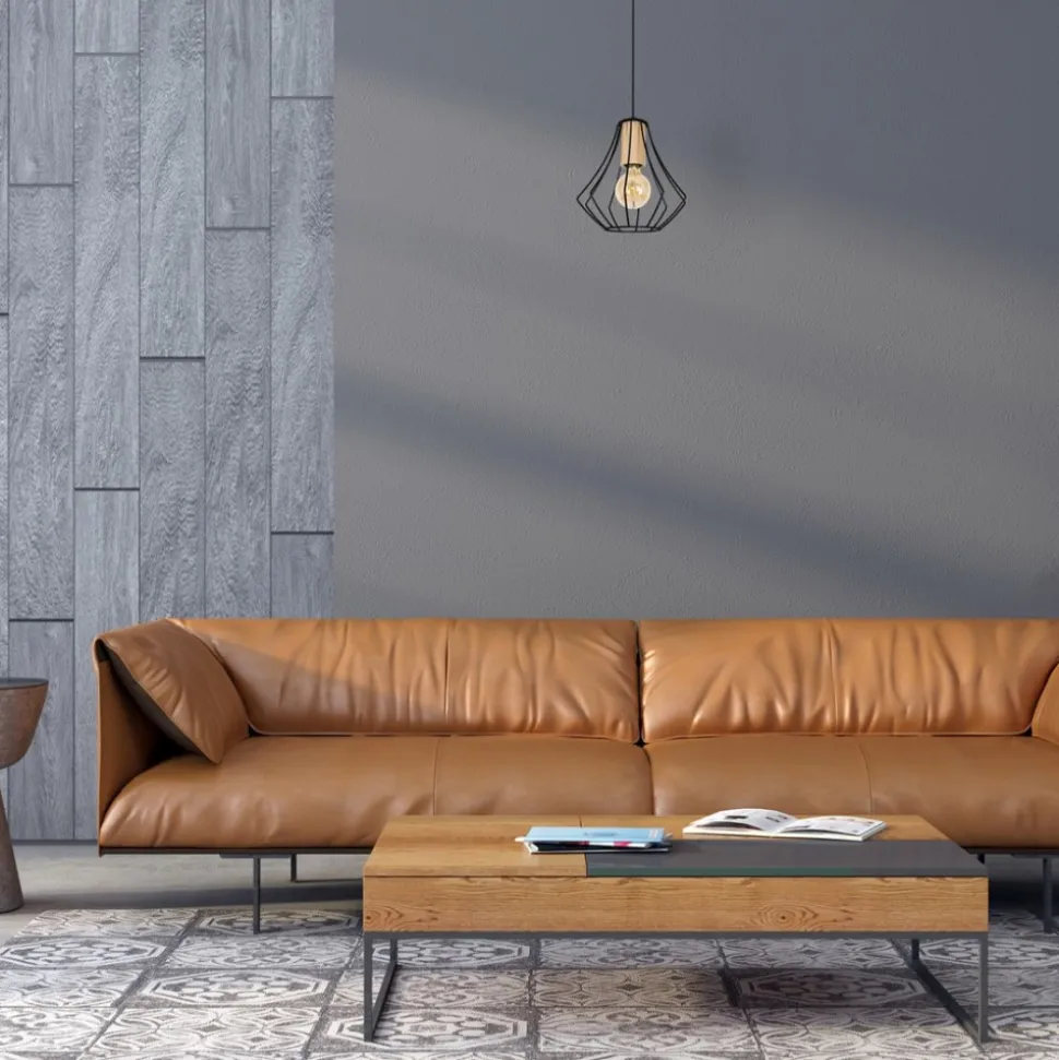 Lampa Wisząca WILL Czarny Złoty Metalowy Klosz 1xE27 24cm