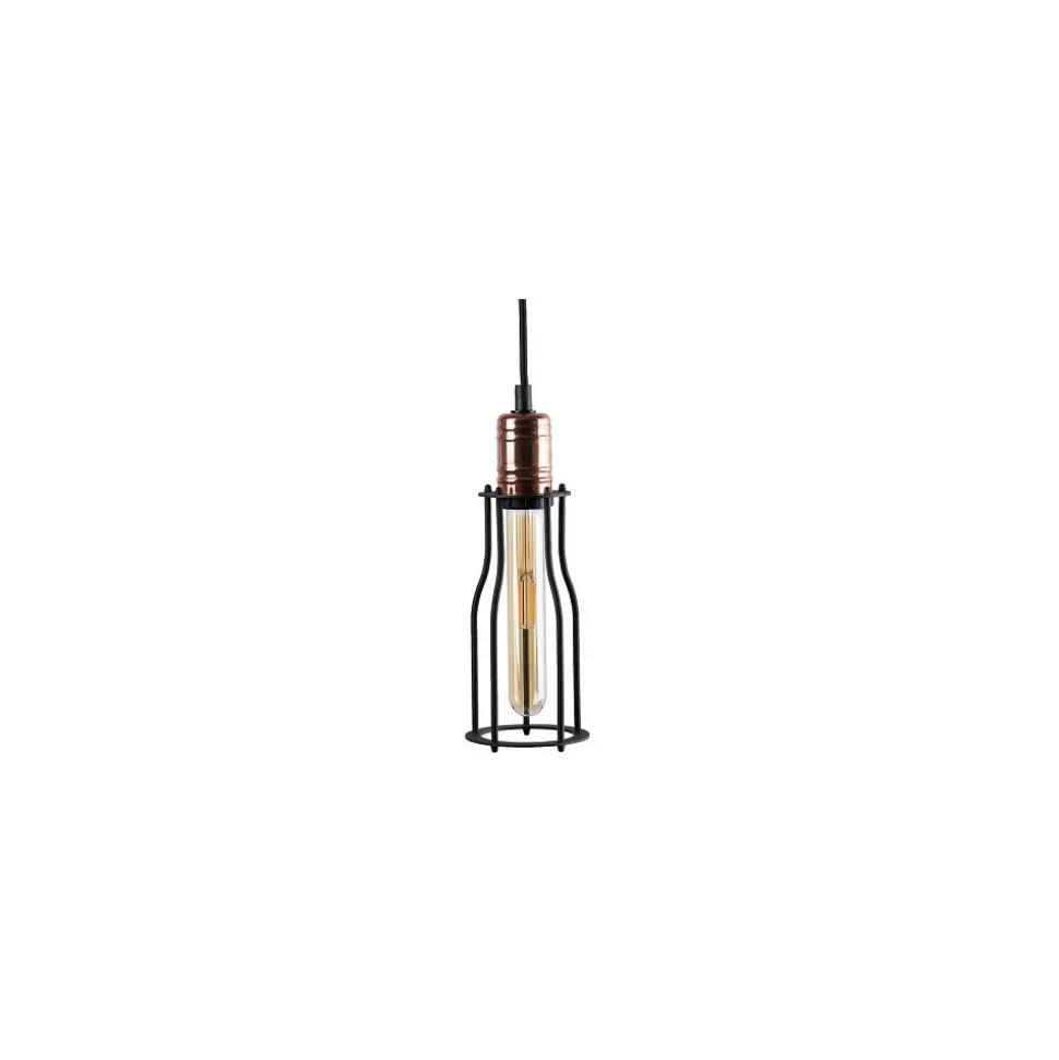 Lampa Wisząca WORKSHOP Czarny Metalowy Klosz 1xE27 9,5cm