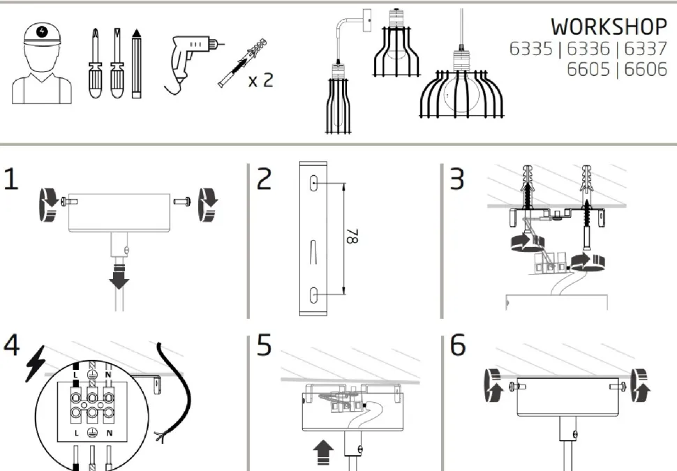 Lampa Wisząca WORKSHOP Czarny Metalowy Klosz 1xE27 9,5cm