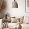 Lampa wisząca wykonana z cementu, szara