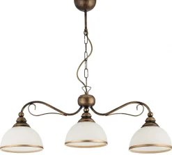 Lampa Wisząca XSARA Brązowy Biały Szklane Klosze 3xE27
