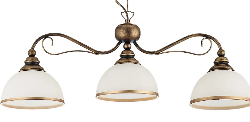 Lampa Wisząca XSARA Brązowy Biały Szklane Klosze 3xE27