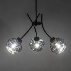 Lampa Wisząca ZULIA Czarny Szklane Klosze 3xE27
